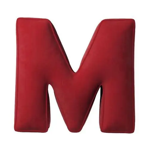 Poduszka literka M, intensywna czerwień, 35x40cm, Posh Velvet