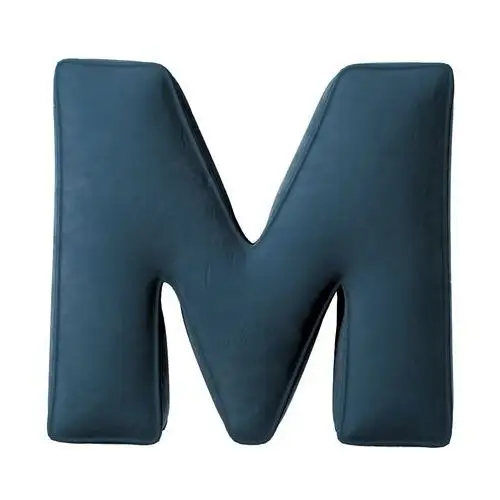 Poduszka literka M, pruski błękit, 35x40cm, Posh Velvet