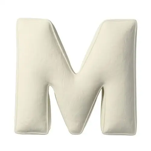 Poduszka literka M, śmietankowa biel, 35x40cm, Posh Velvet