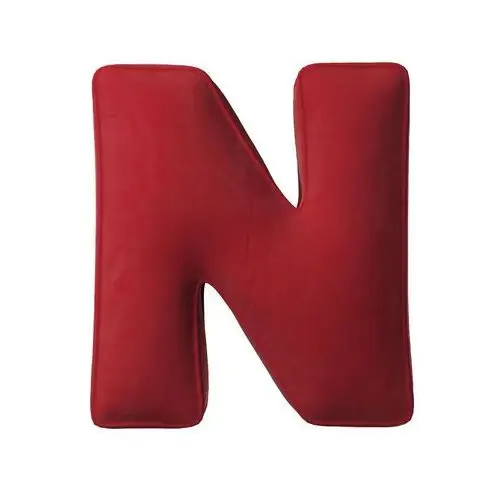 Poduszka literka N, intensywna czerwień, 30x40cm, Posh Velvet