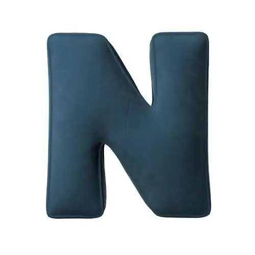 Poduszka literka N, pruski błękit, 30x40cm, Posh Velvet