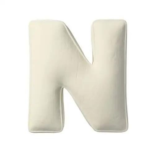 Poduszka literka N, śmietankowa biel, 30x40cm, Posh Velvet