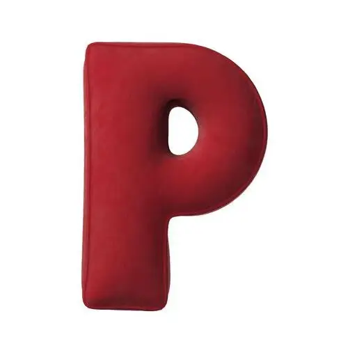 Poduszka literka P, intensywna czerwień, 35x40cm, Posh Velvet