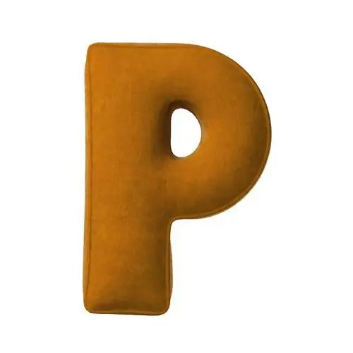 Poduszka literka P, miodowy, 35x40cm, Posh Velvet