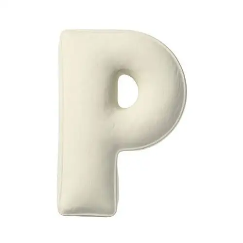 Poduszka literka P, śmietankowa biel, 35x40cm, Posh Velvet