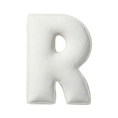 Poduszka literka R, biały, 35x40cm, Boucle