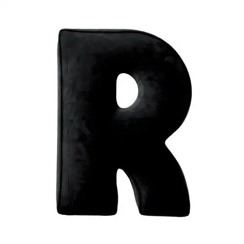 Poduszka literka R, głęboka czerń, 35x40cm, Posh Velvet