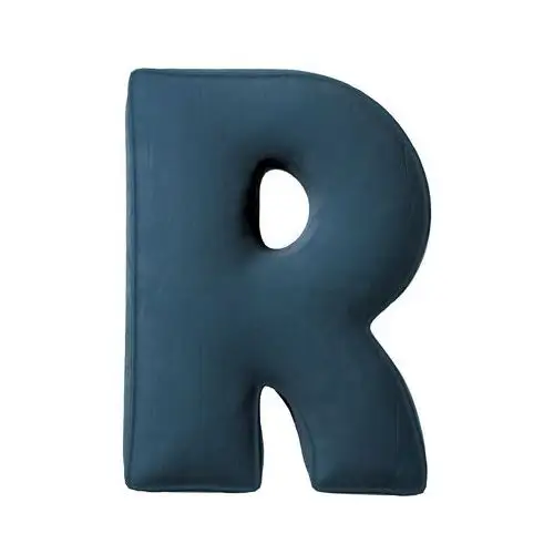 Poduszka literka R, pruski błękit, 35x40cm, Posh Velvet