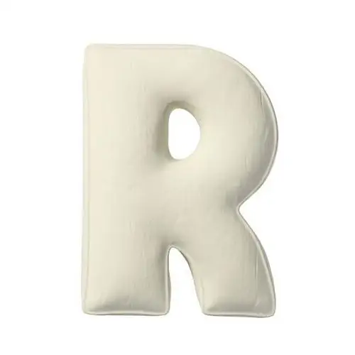 Poduszka literka R, śmietankowa biel, 35x40cm, Posh Velvet
