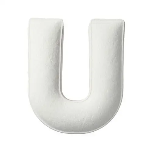 Poduszka literka U, biały, 35x40cm, Boucle