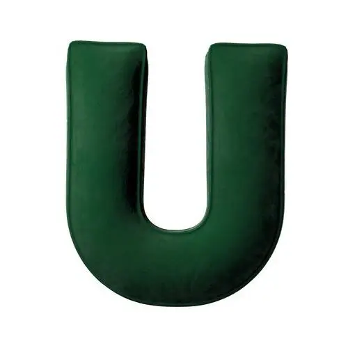 Poduszka literka U, butelkowa zieleń, 35x40cm, Posh Velvet