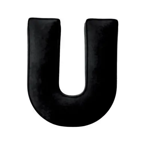 Poduszka literka U, głęboka czerń, 35x40cm, Posh Velvet