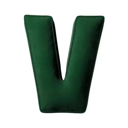 Poduszka literka V, butelkowa zieleń, 35x40cm, Posh Velvet