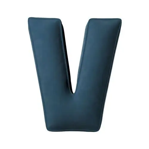 Poduszka literka V, pruski błękit, 35x40cm, Posh Velvet