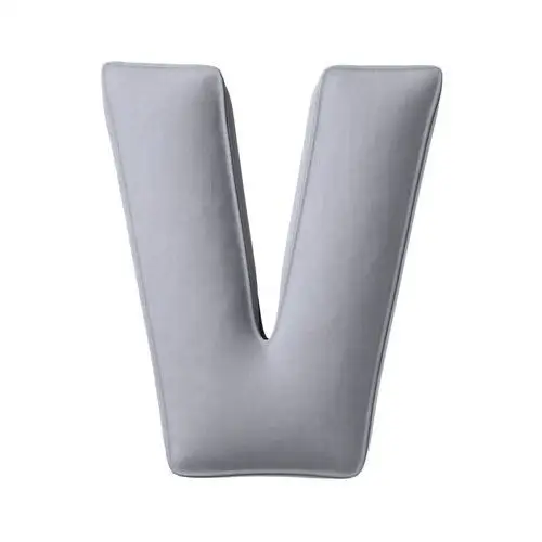 Poduszka literka V, srebrzysty szary, 35x40cm, Posh Velvet