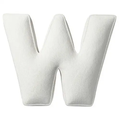 Poduszka literka W, biały, 35x40cm, Boucle