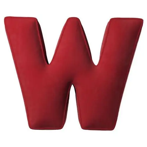 Poduszka literka W, intensywna czerwień, 35x40cm, Posh Velvet