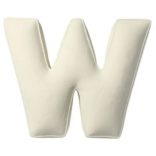 Poduszka literka W, śmietankowa biel, 35x40cm, Posh Velvet