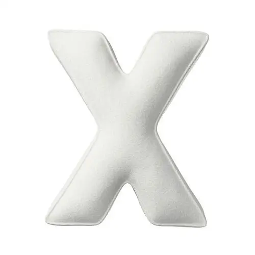Poduszka literka X, biały, 35x40cm, Boucle