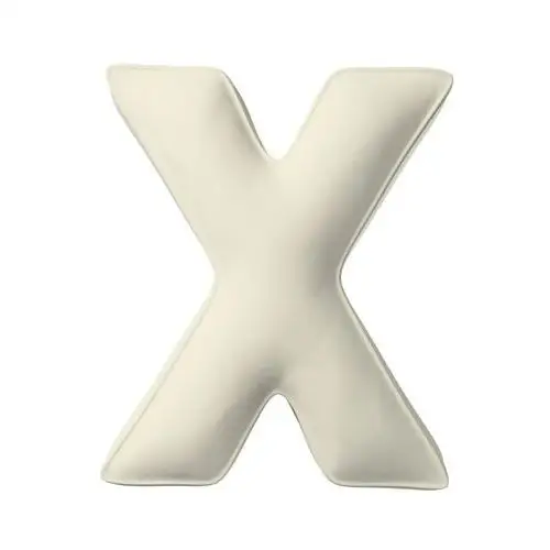 Poduszka literka X, śmietankowa biel, 35x40cm, Posh Velvet