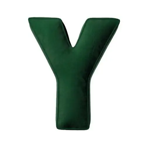 Poduszka literka Y, butelkowa zieleń, 35x40cm, Posh Velvet