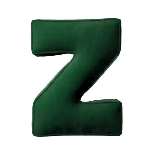 Poduszka literka Z, butelkowa zieleń, 35x40cm, Posh Velvet