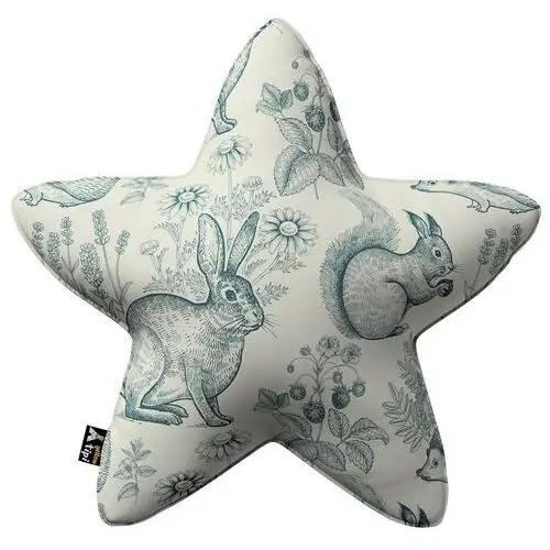 Poduszka Lucky Star, ecru-niebieski, 52x15x52cm, Magic Collection