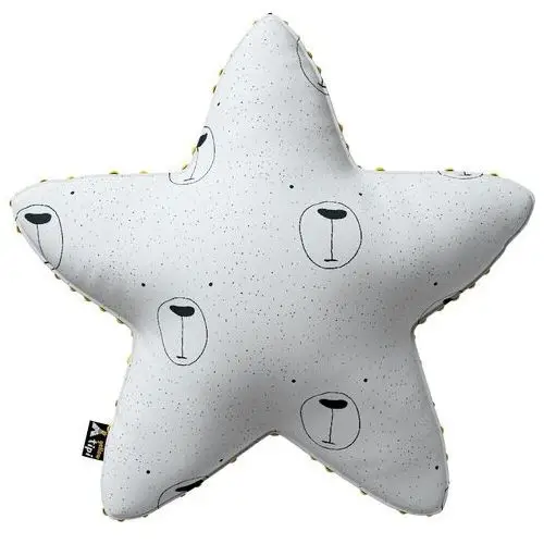 Poduszka Lucky Star z minky, ecru-czarny, 52x15x52cm, Magic Collection