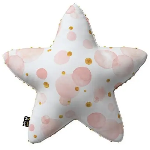 Poduszka Lucky Star z minky, ecru-różowy, 52x15x52cm, Magic Collection