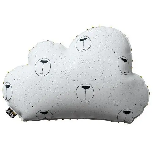 Poduszka Soft Cloud z minky, ecru-czarny, 55x15x35cm, Magic Collection