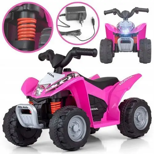 Pojazd na akumulator Quad dla dzieci Honda Atv Różowy Milly Mally