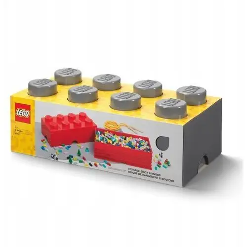 Pojemnik klocek Lego 8 Ciemnoszary Klocki Zabawki