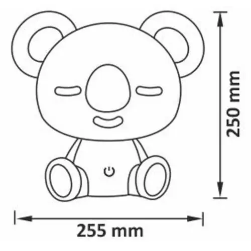 Dziecięca lampka nocna Koala 325648 Polux RGB miś biała szara 5