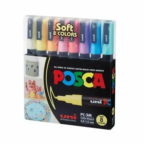 Posca , markery soft colours, pastelowe kolory, 8 sztuk