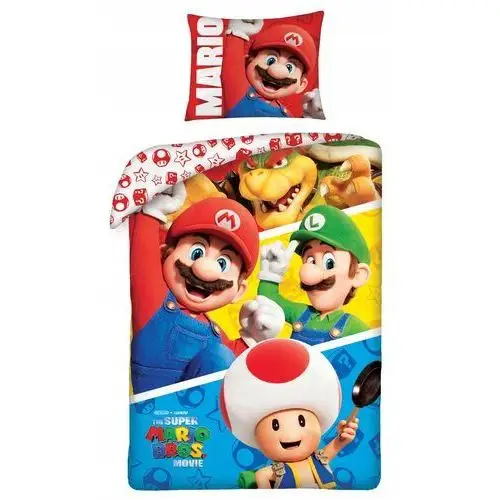 Pościel Bawełniana 140 X 200 CM Nintendo Mario Bros Movie