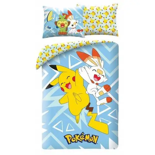 Pościel Pokemon Pikachu 140x200 Dziecięca Pokemony Niebieska Dla Dziecka