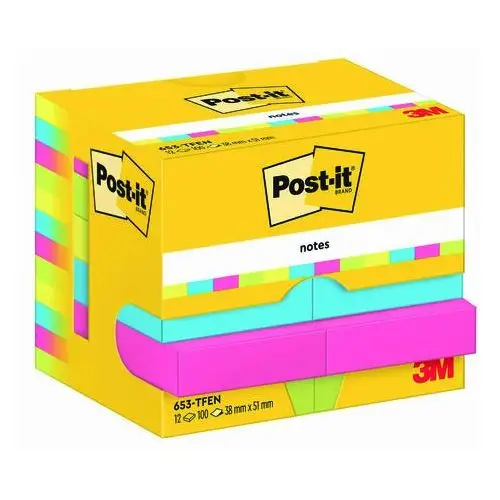 Post-it Karteczki samoprzylepne energetic, 38x51mm, 12x100 k
