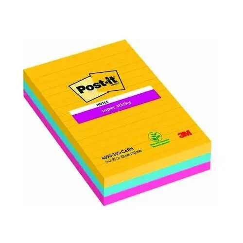 Post-it Karteczki super sticky 101 x 152 mm linie mix