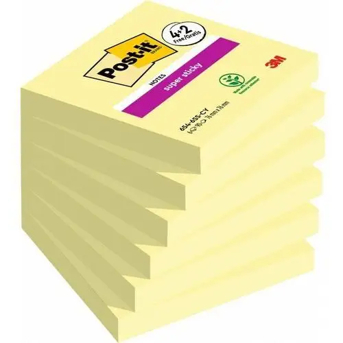 Post-it Paczka karteczki samoprzylepne żółte 76x76mm 6 szt