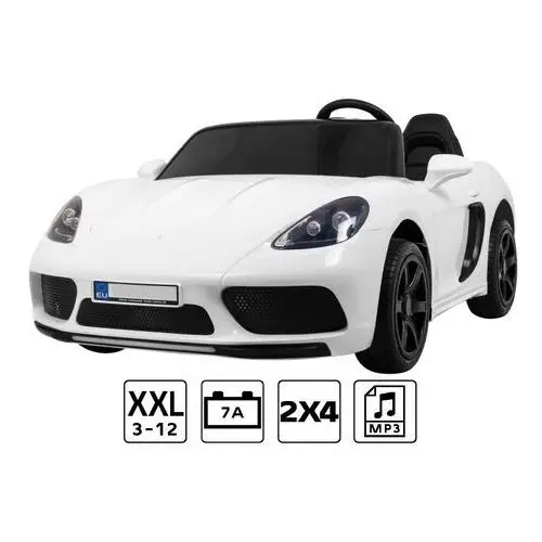 Perfecta White XXL - Dwuosobowy Samochód na akumulator do 100kg, kolor biały