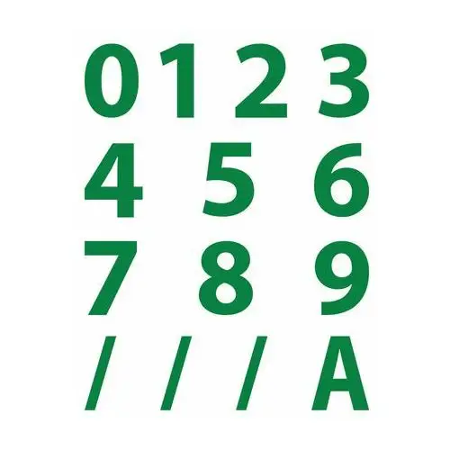 Cyfry samoprzylepne - zestaw naklejek, wysokość 20 cm, zielone Premiumad