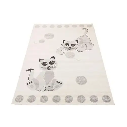Profeos Biały dywan dziecięcy z 2 kotkami - animas 3x