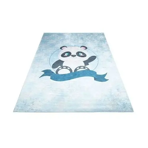 Niebieski dywan dziecięcy z misiem panda - limi 3x Profeos