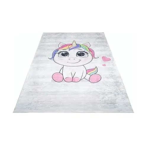 Prostokątny dywan dziecięcy z tęczowym jednorożcem - Puso 3X