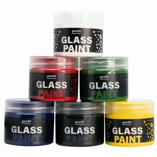 Profil glass paint 6x50 ml - zestaw farb do szkła i porcelany - do malowania talerzy, kubków, szklanek