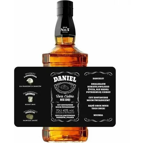 Etykieta whisky jack daniel's prośba świadek 1l z2 Propaganda