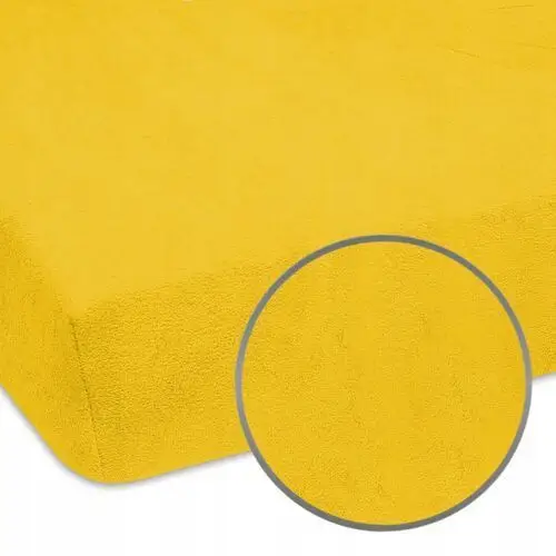 Prześcieradło 200x200 cm żółte frottowe na łóżko materac frottowe z gumką