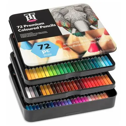 Ragi Kredki ołówkowe do rysowania, zestaw 72 kolory w metalowym etui