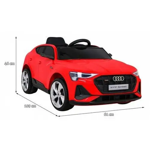 Ramiz Audi e-tron sportback dla dzieci czerwony + pilot + napęd 4x4 + wolny start + radio mp3 + led 2