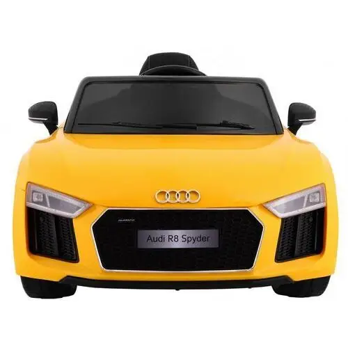 Audi R8 Spyder na akumulator Żółty + Pilot + EVA + Wolny Start + Radio MP3 + LED 3